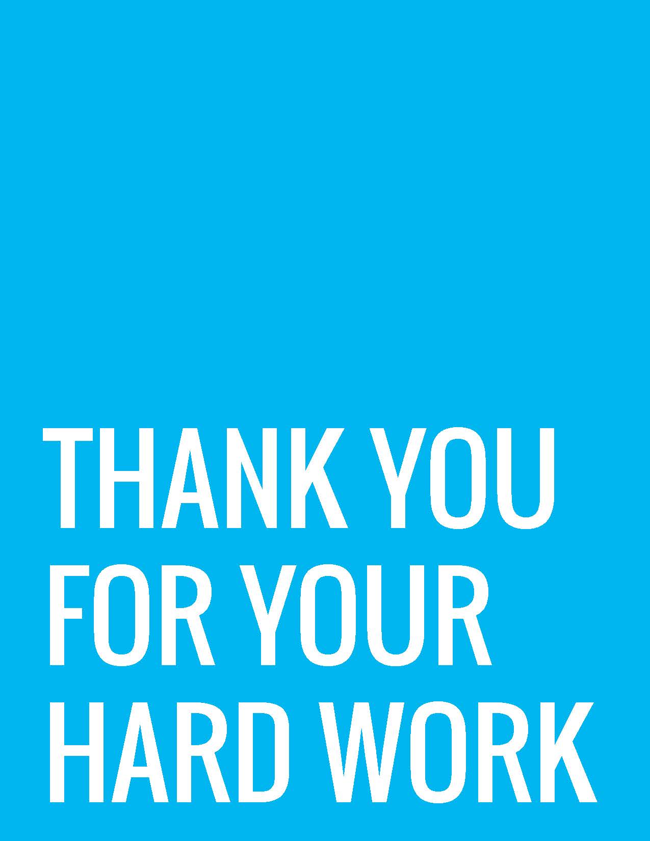 thank you hard work Thank you Card