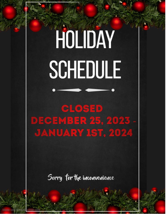 Holiday Hours