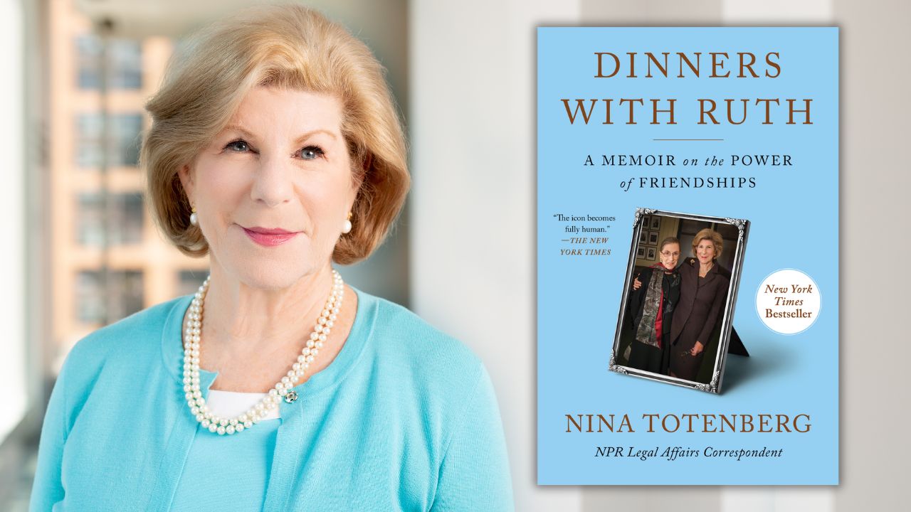 Author Nina Totenberg with her book "Dinners with Ruth."