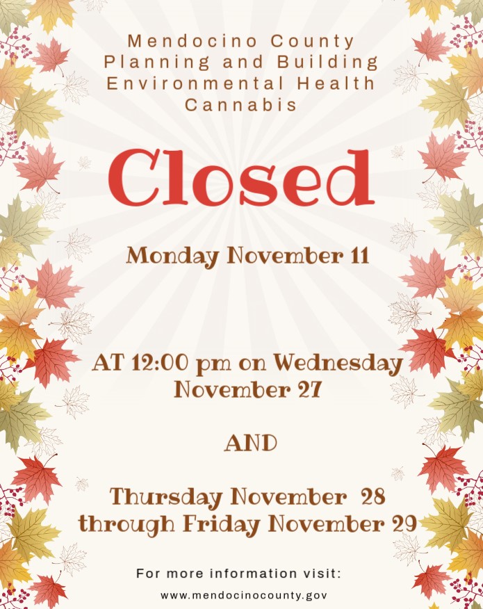 November Closure dates